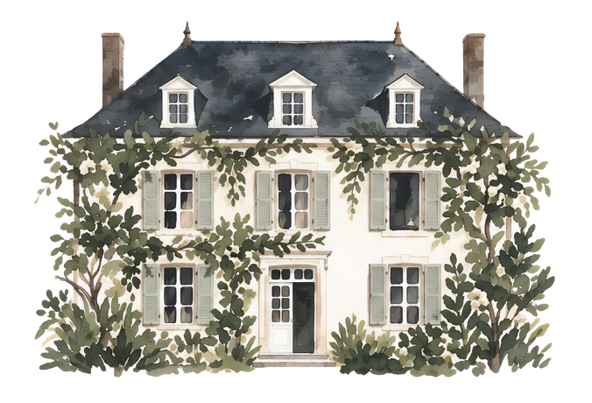 My French Country Club watercolour house
